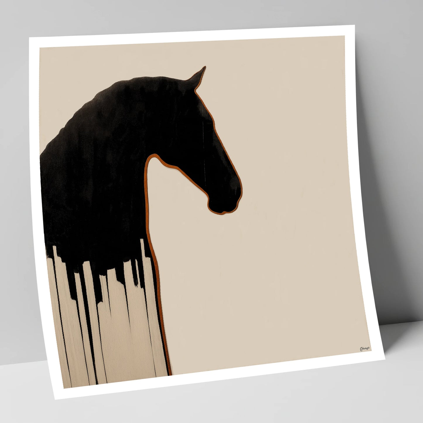 Midnight Equine Silhouette horse breed art print