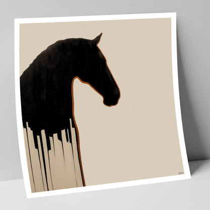 Midnight Equine Silhouette horse breed art print