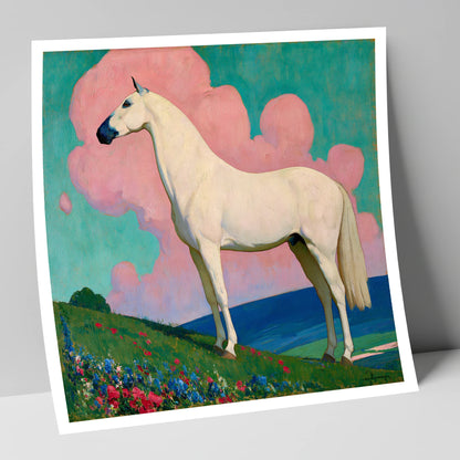 Ethereal White Horse horse art art print