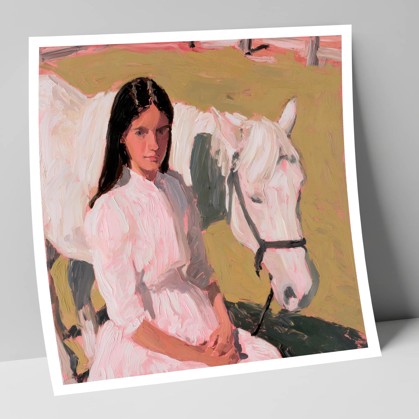 Pastel Companionship horse & rider art print