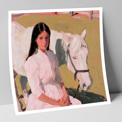 Pastel Companionship horse & rider art print