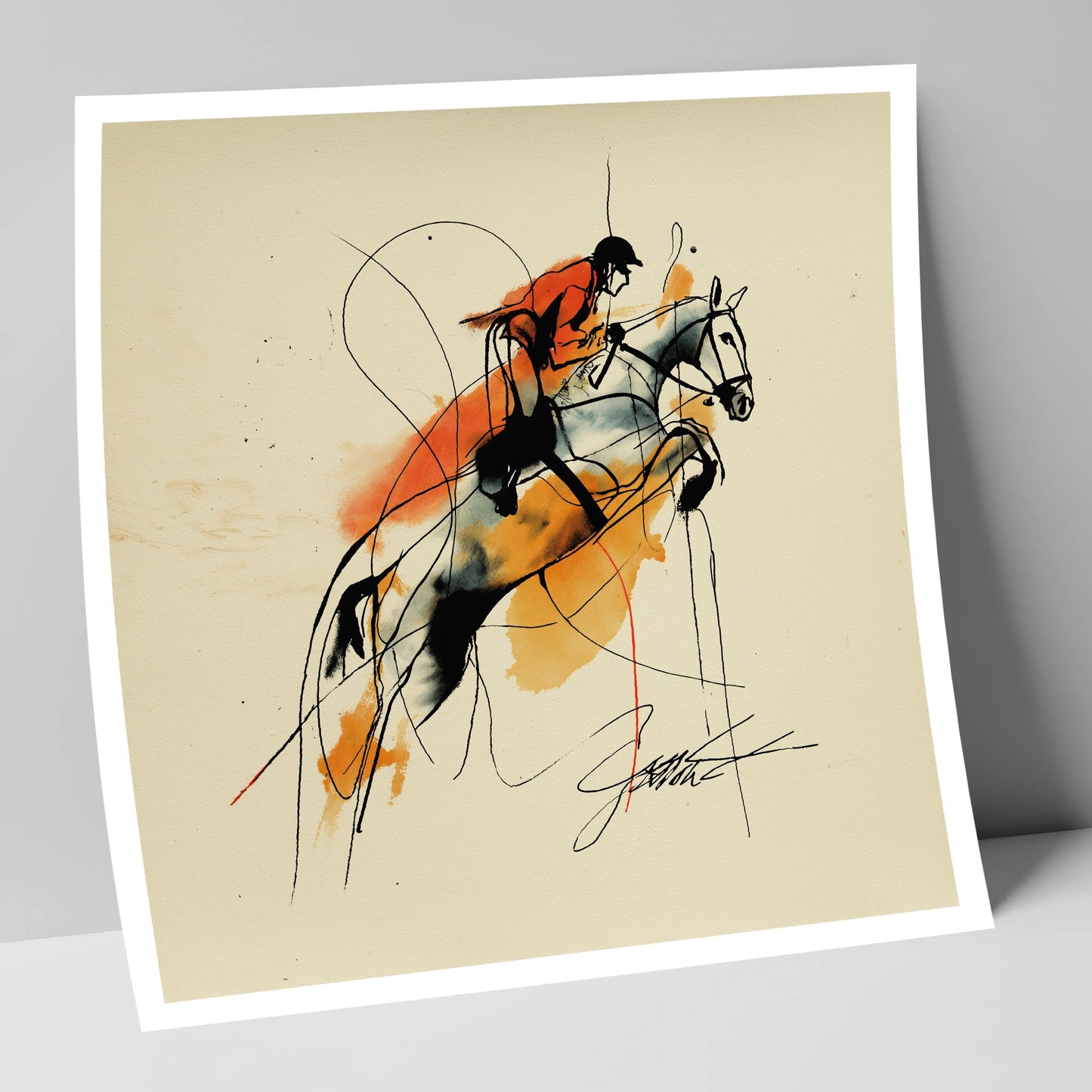 Suspended in Amber show jumping horse art print