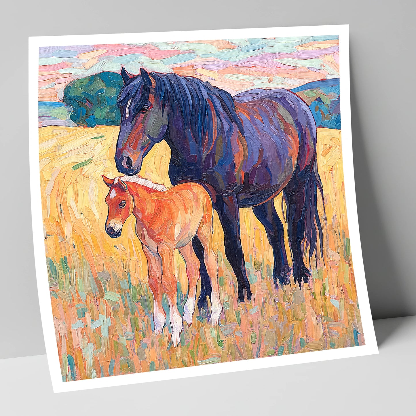 Vibrant Bond Mare and Foal mare & foal art print