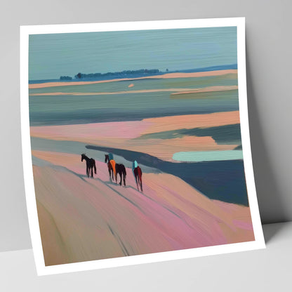 Dusty Rose Hack horse landscape art print
