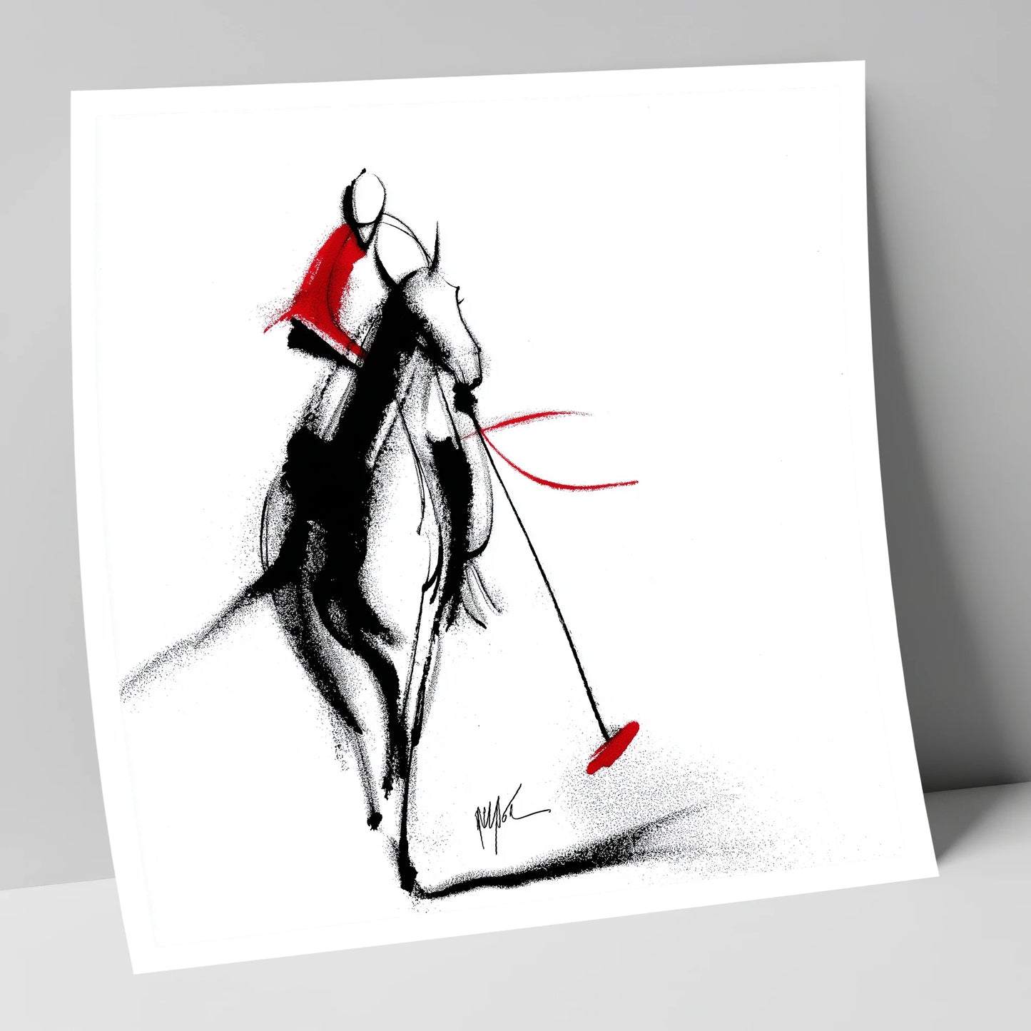 The Crimson Chukka polo horse art print