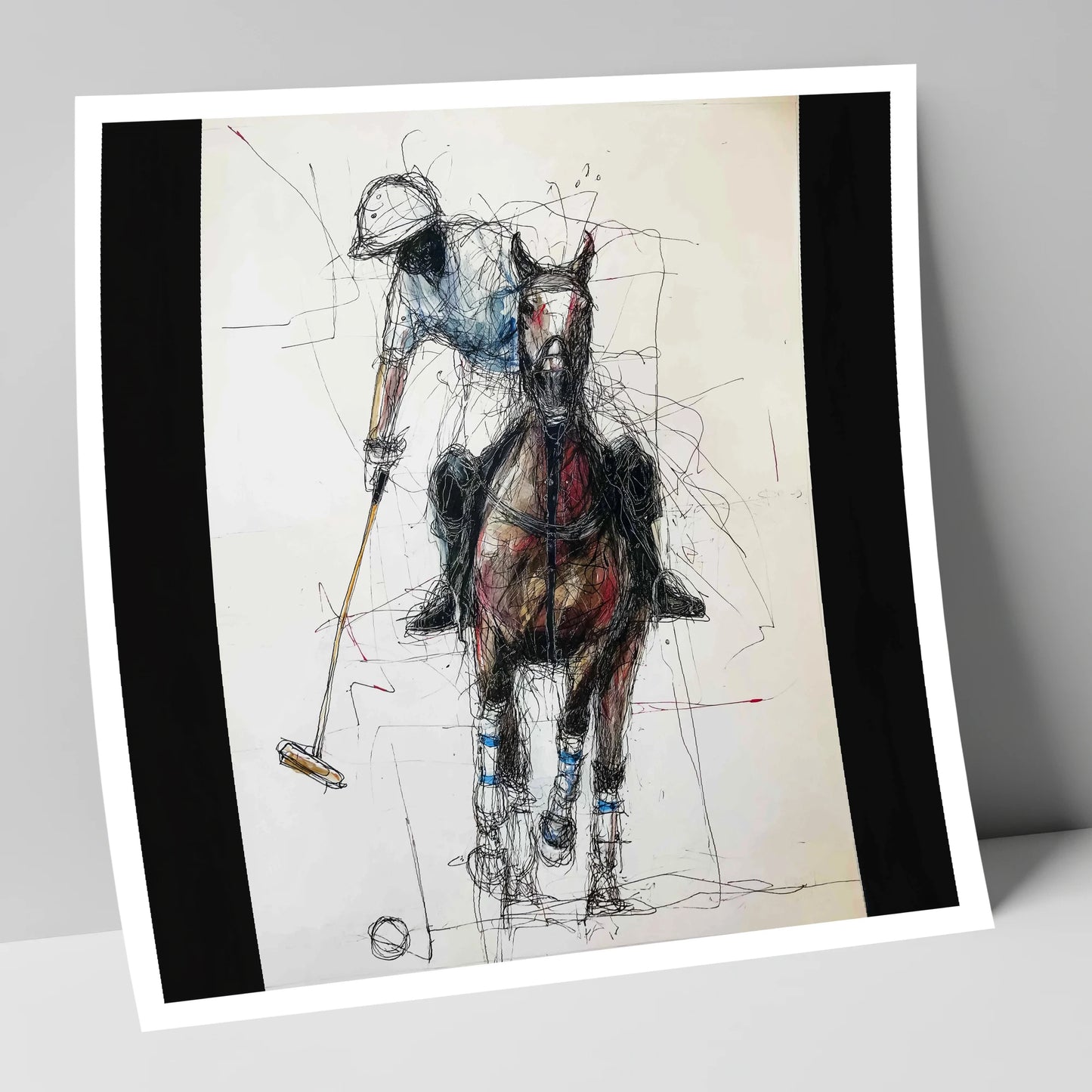 Full Gallop Focus polo horse art print