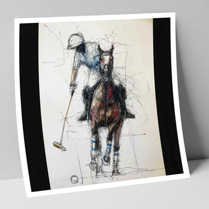 Full Gallop Focus polo horse art print