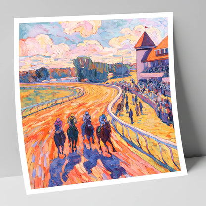 Colours of the Home Straight racing horse art print