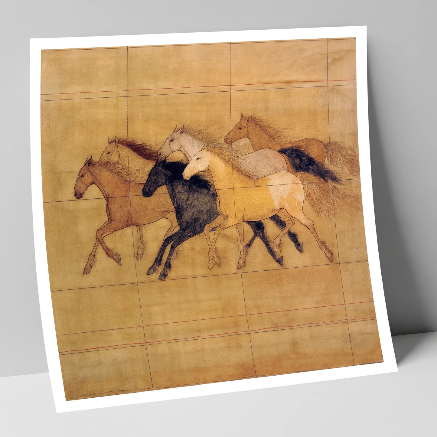 Classical Herd Study wild horses art print