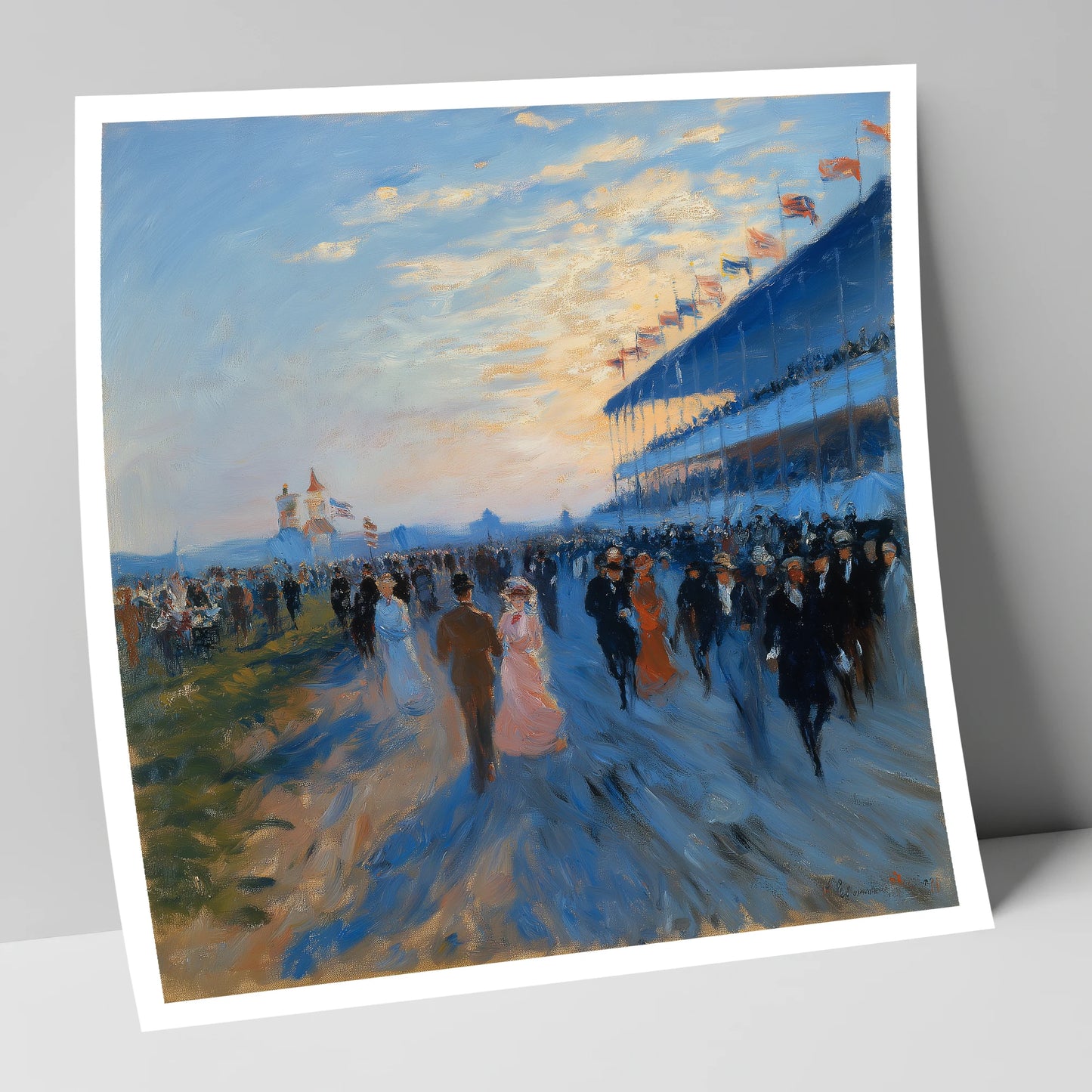 Evening at the Races racing horse art print