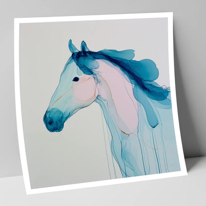 Ethereal Blue Spirit horse breed art print