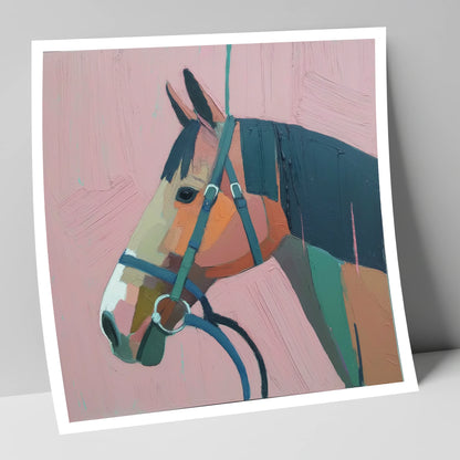 Abstract Rose Profile horse portrait art print