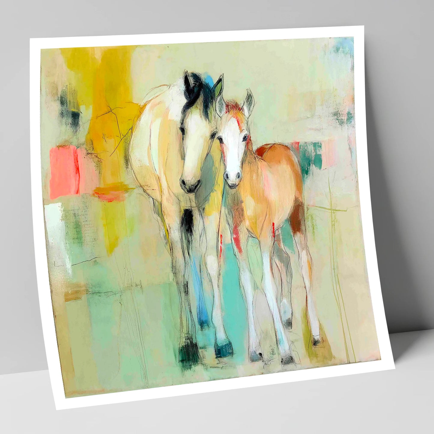 Gentle Nurture mare & foal art print