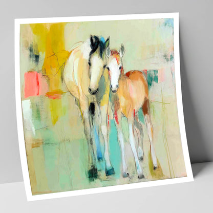 Gentle Nurture mare & foal art print