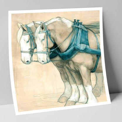 Quiet Strength in Harness working horse art print