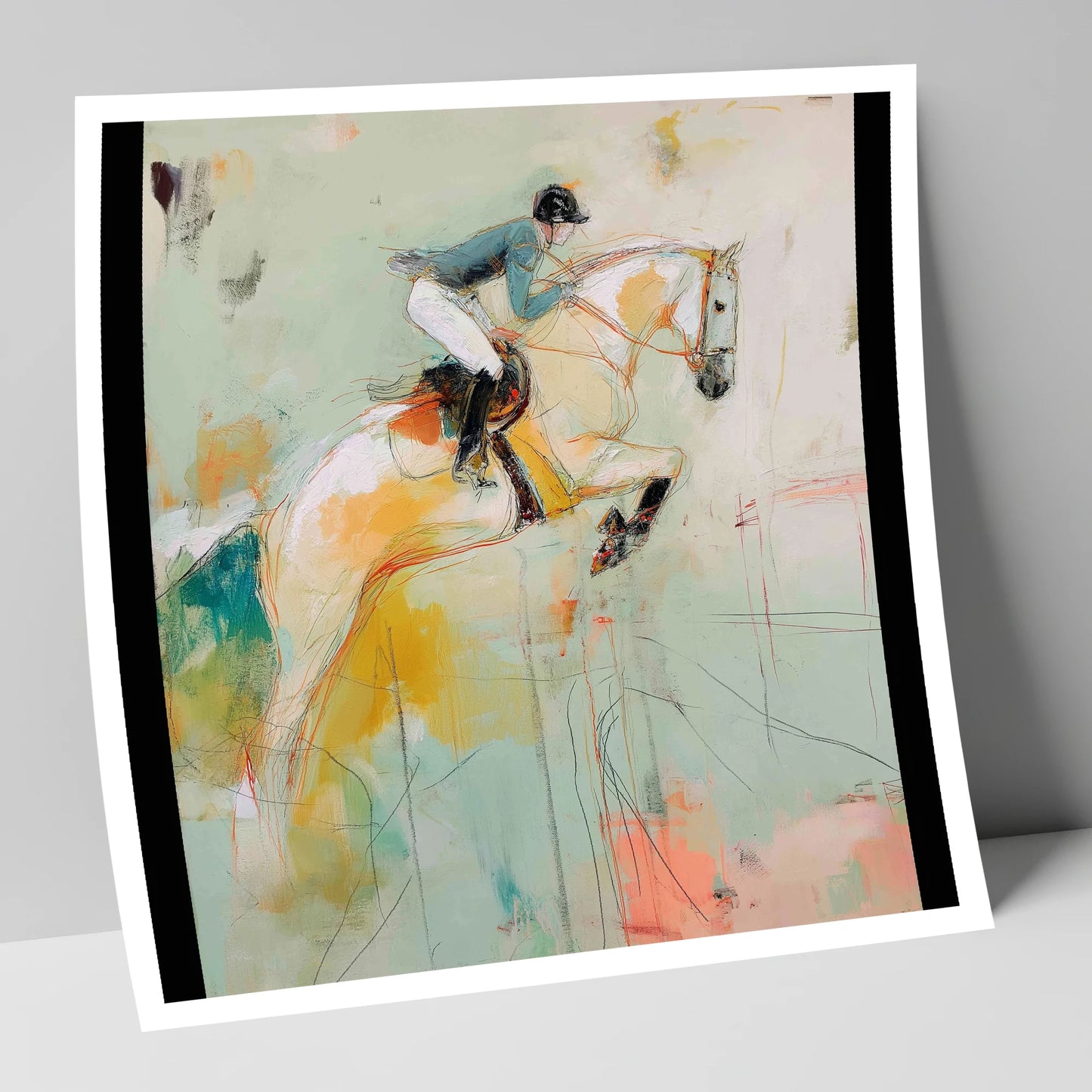 The Perfect Stride show jumping horse art print