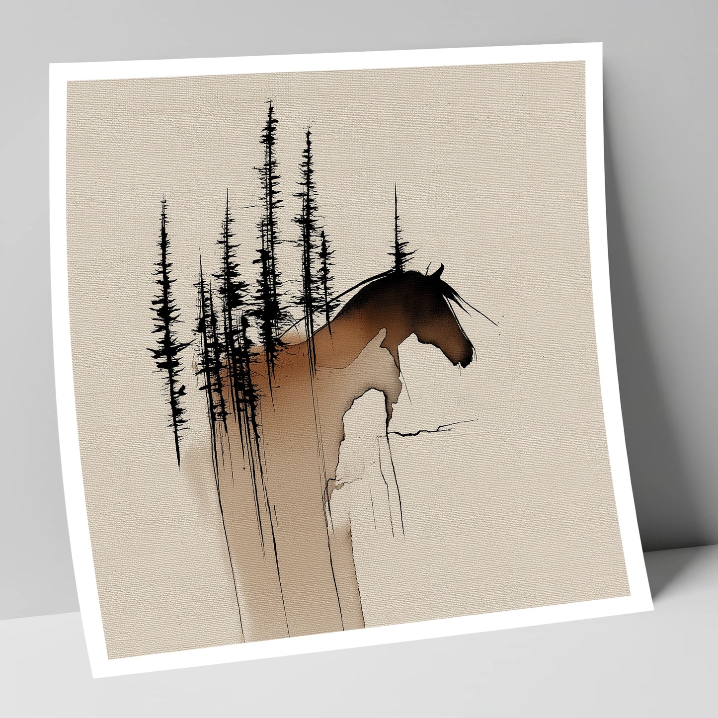 Timberline Silhouette horse landscape art print