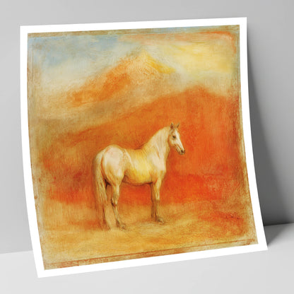 Ethereal Mountain Grey horse portrait art print