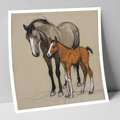 Gentle Guidance mare & foal art print