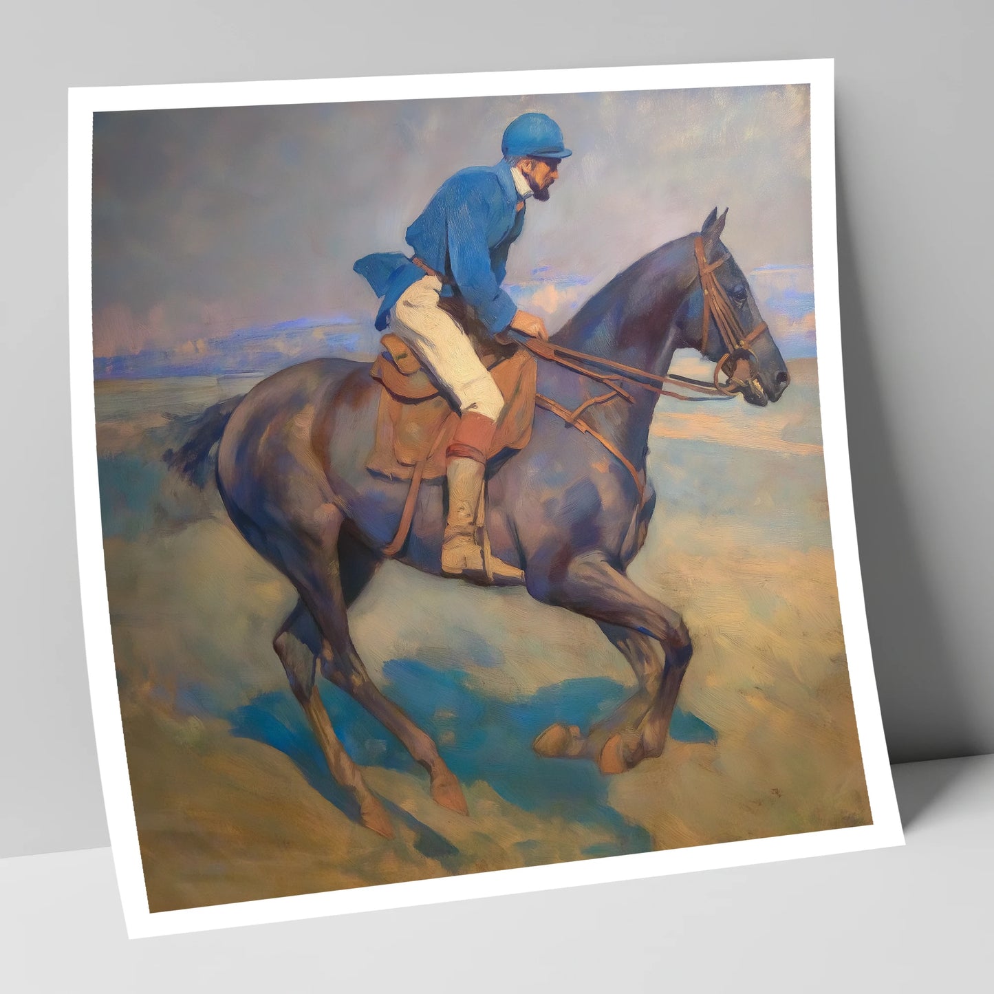 Azure Rhythm at Dawn racing horse art print