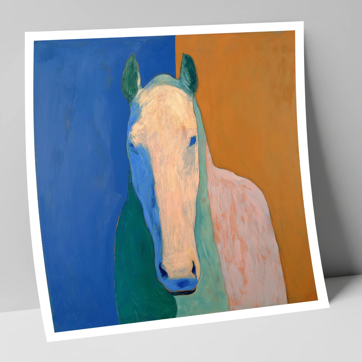 Cobalt And Clay Equine horse portrait art print