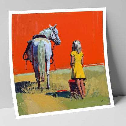 The Yellow Dress horse & rider art print