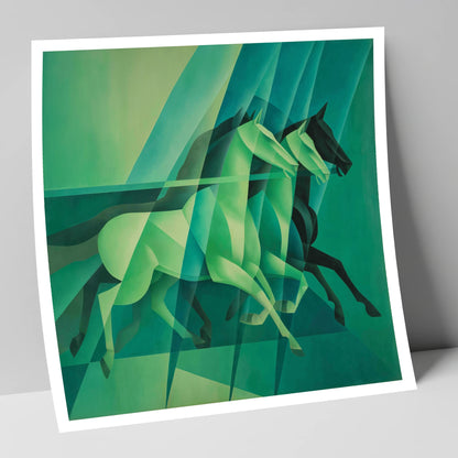 Emerald Rhythm racing horse art print
