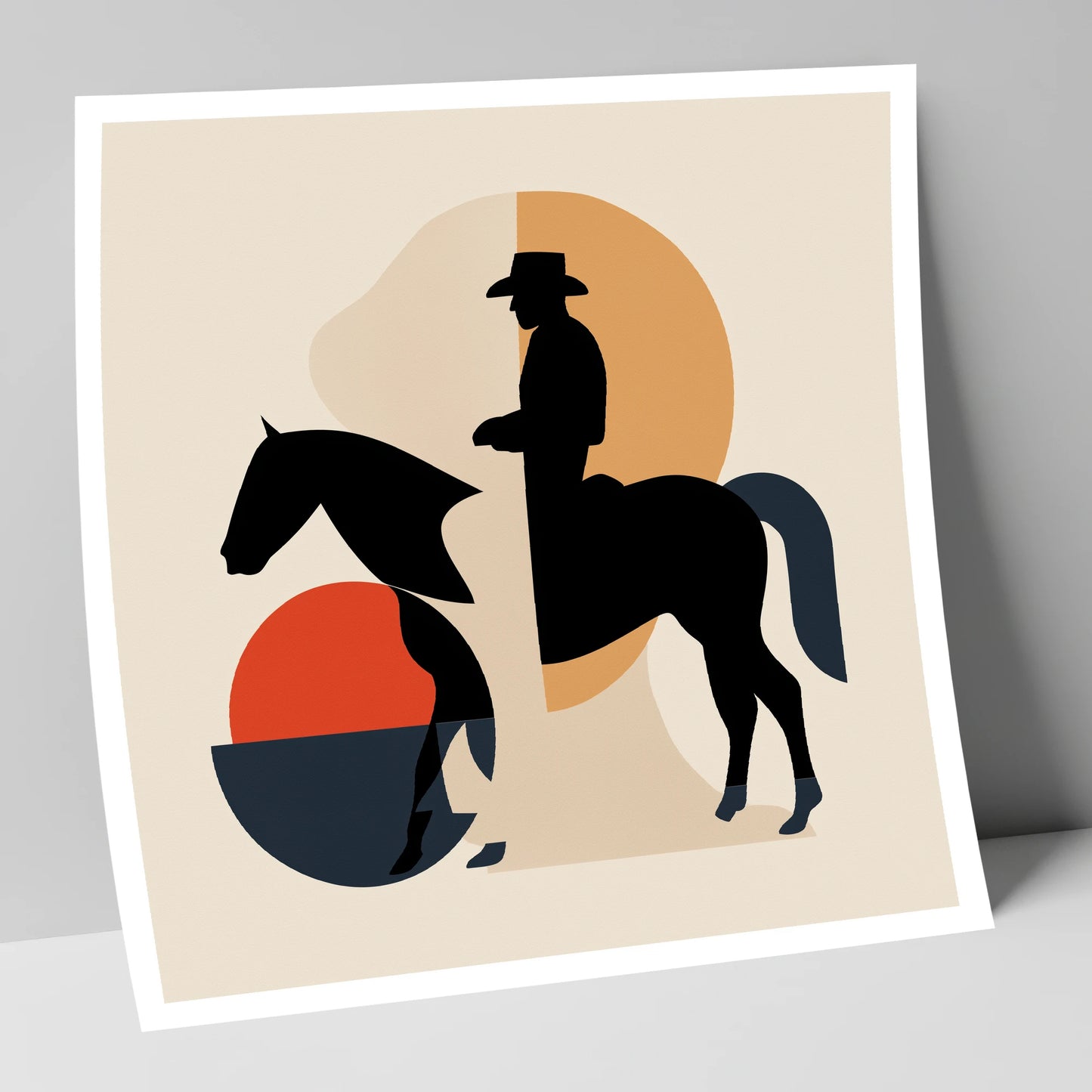 Mid-Century Western Rider western horse art print