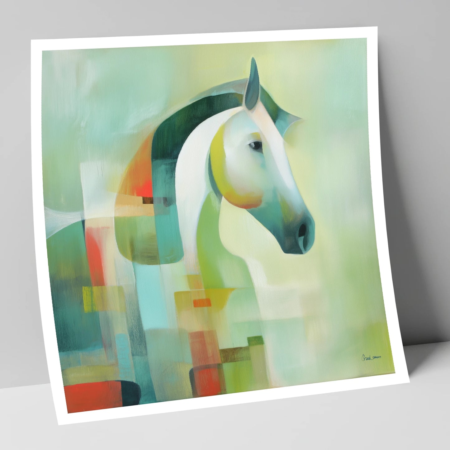 Modern Abstract Profile horse breed art print