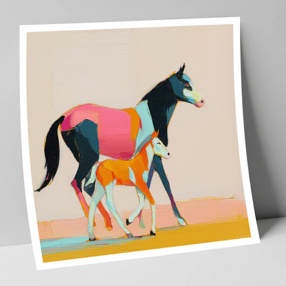 Vivid Strides mare & foal art print
