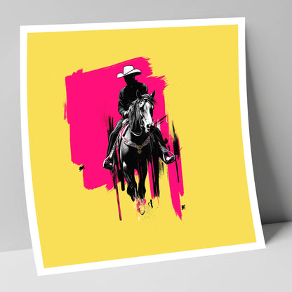 Magenta High Noon western horse art print