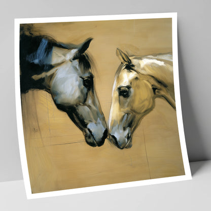 A Gentle Meeting horse portrait art print