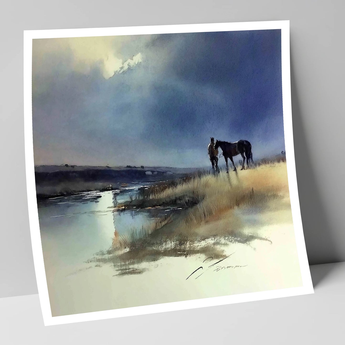 Storm Light Companions horse & rider art print