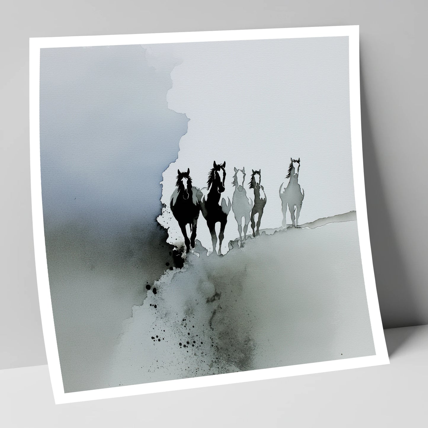 Emerging From the Mist wild horses art print
