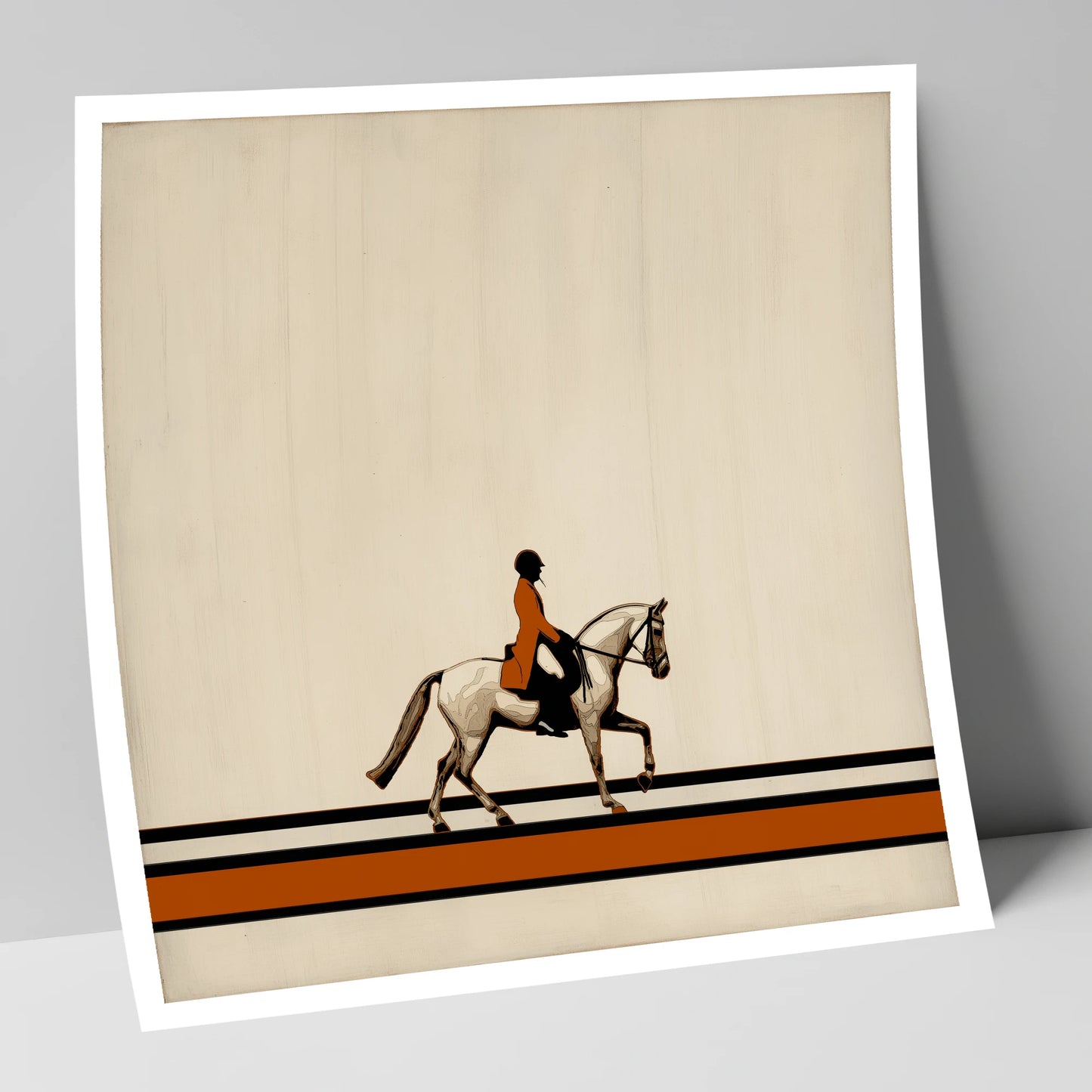 Precision in Burnt Orange dressage horse art print