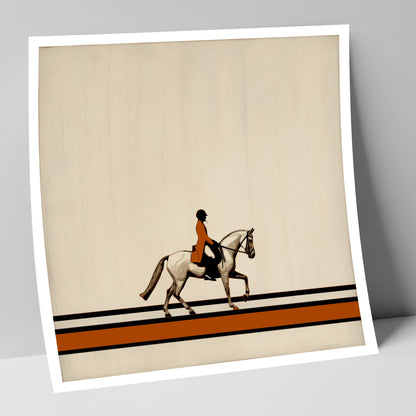 Precision in Burnt Orange dressage horse art print