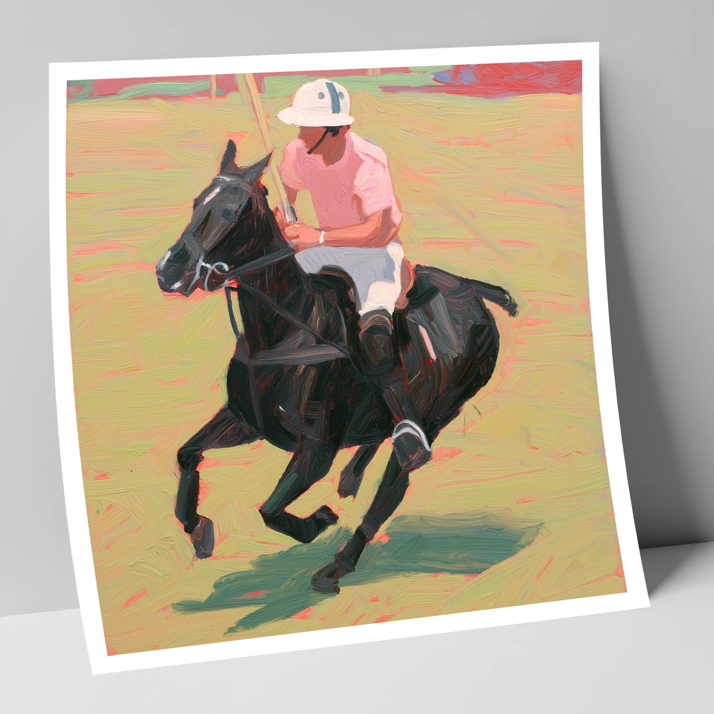 The Pink Chukka polo horse art print