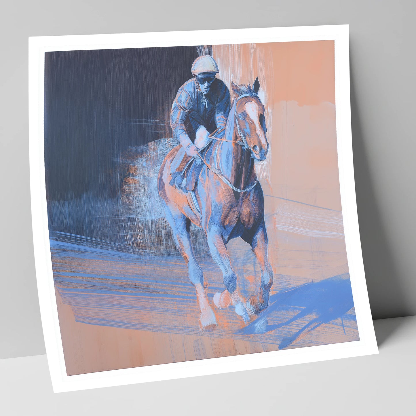 Shadows on the Track racing horse art print