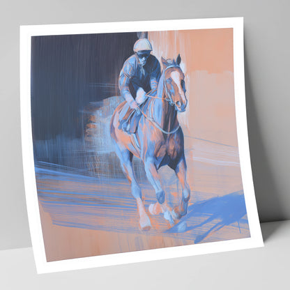 Shadows on the Track racing horse art print