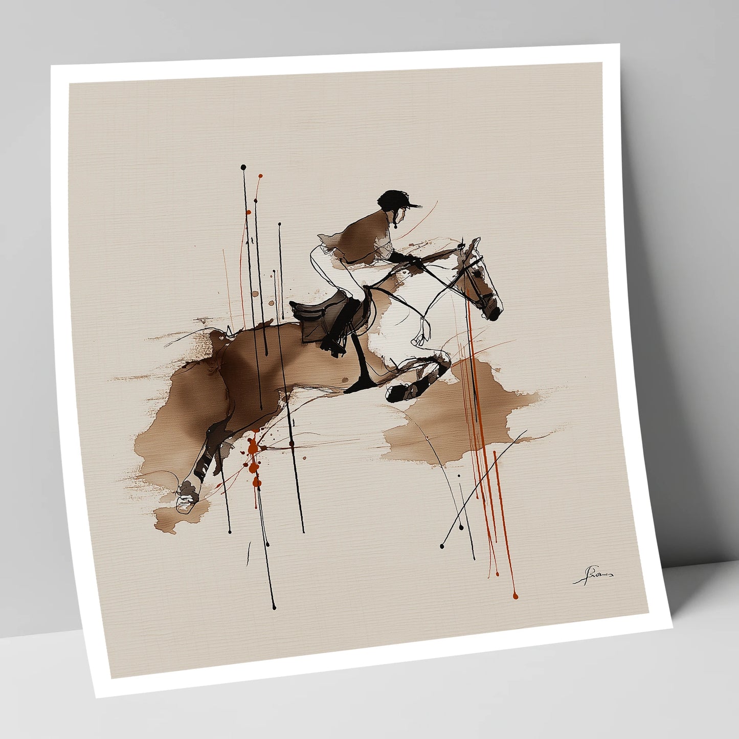 Airborne Momentum show jumping horse art print
