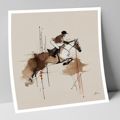 Airborne Momentum show jumping horse art print