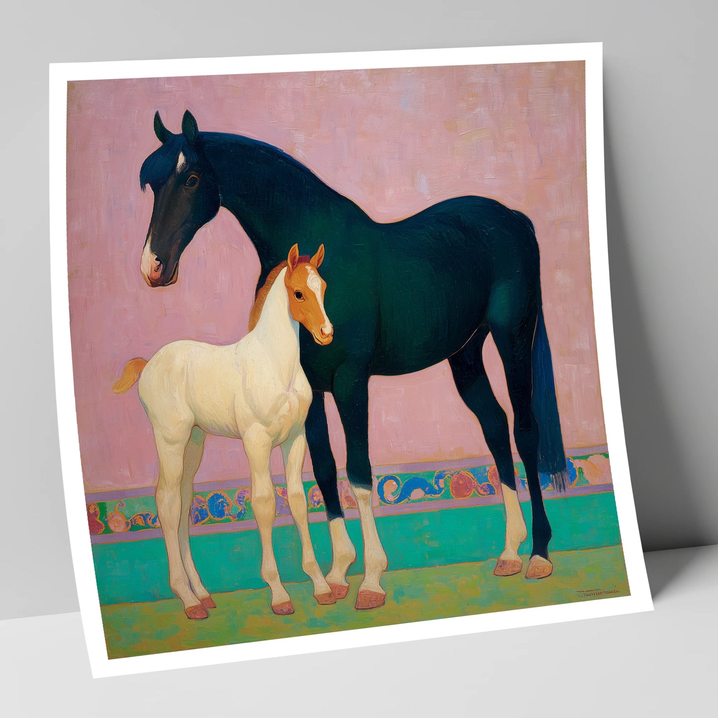 Midnight Mare and Foal mare & foal art print