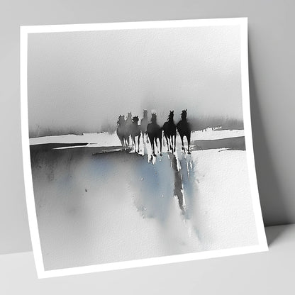 Through the Ethereal Mist horse landscape art print