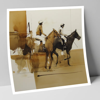 Going to Post racing horse art print