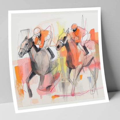 Vibrant Pursuit racing horse art print