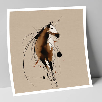 Fluid Ink Profile horse portrait art print