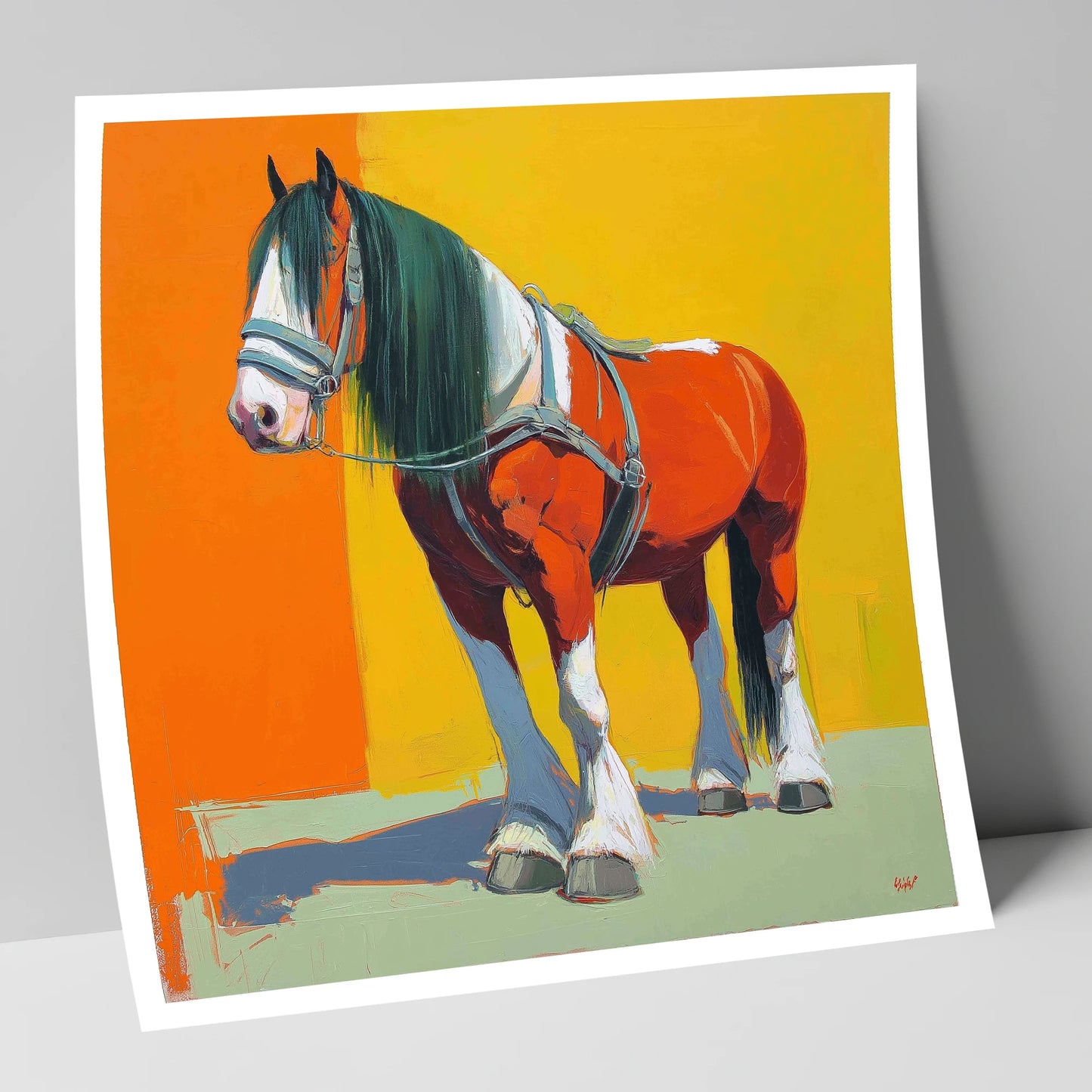 The Vibrant Draught horse breed art print