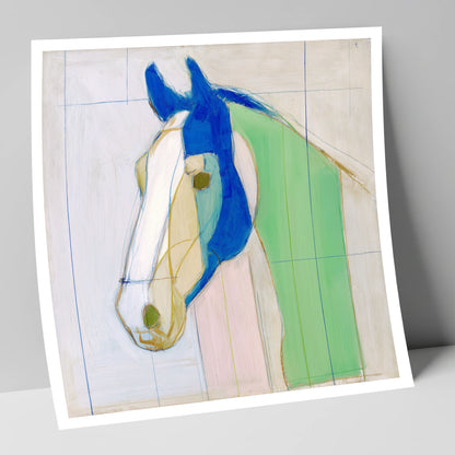 Architectural Azure Profile horse portrait art print