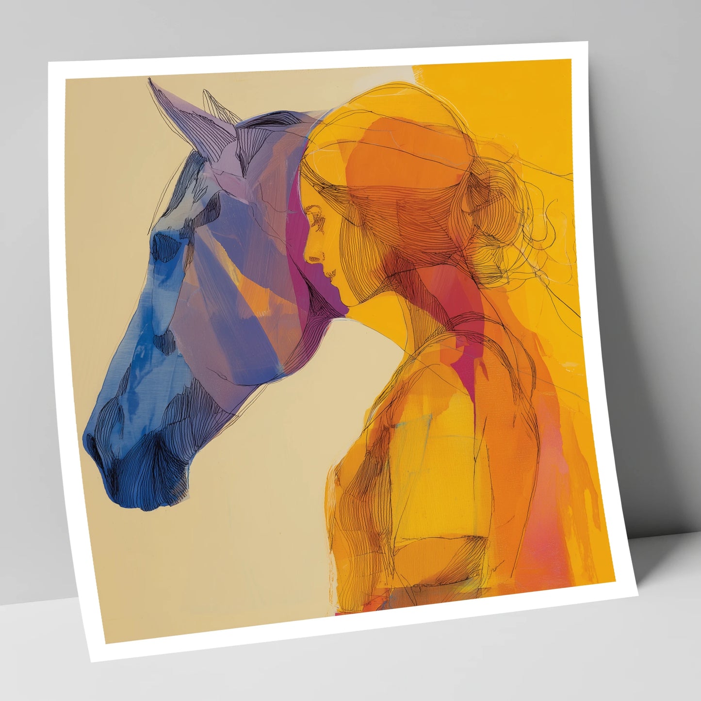 Vibrant Bond horse & rider art print