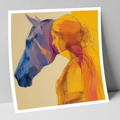 Vibrant Bond horse & rider art print